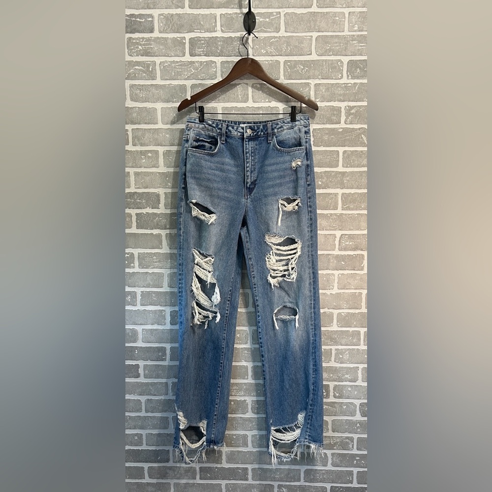 Flying Monkey High Rise Distressed Blue Women's Jeans Size 30